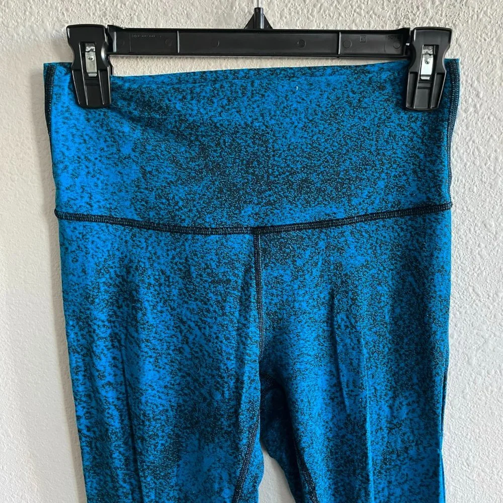 Lululemon Women's Wunder Under Pant III Leggings Luon Spray Jacquard Blue Size 4 - Picture 4 of 9